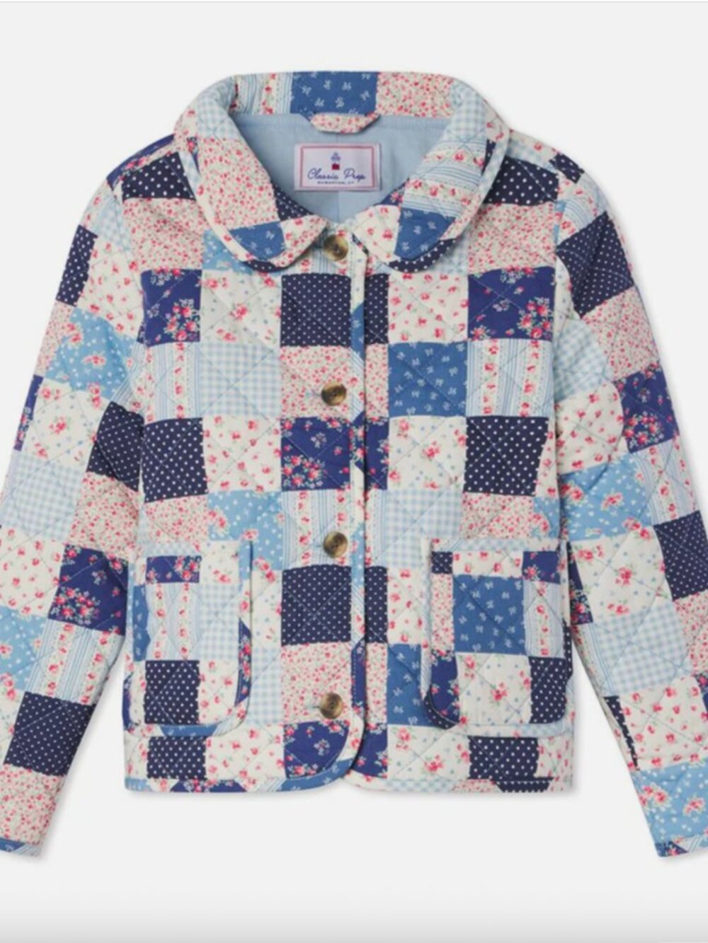 Classic Prep Cece Floral Patchwork Quilted Barn Jacket - XL